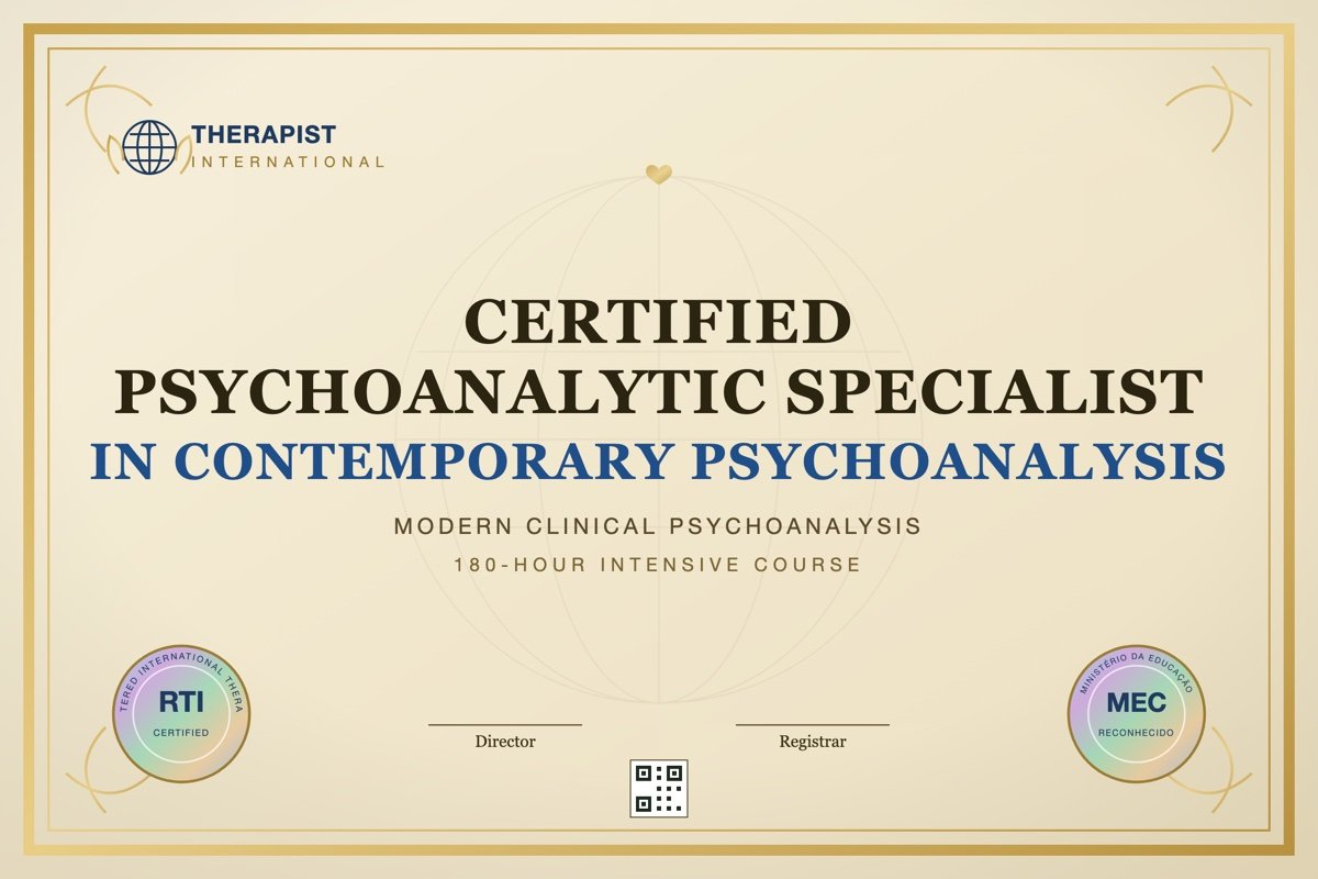 Certificado de Especialista em Psicanálise Contemporânea