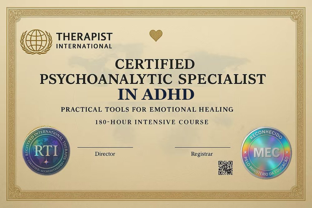 Certificado de Especialista em Psicanálise e TDAH