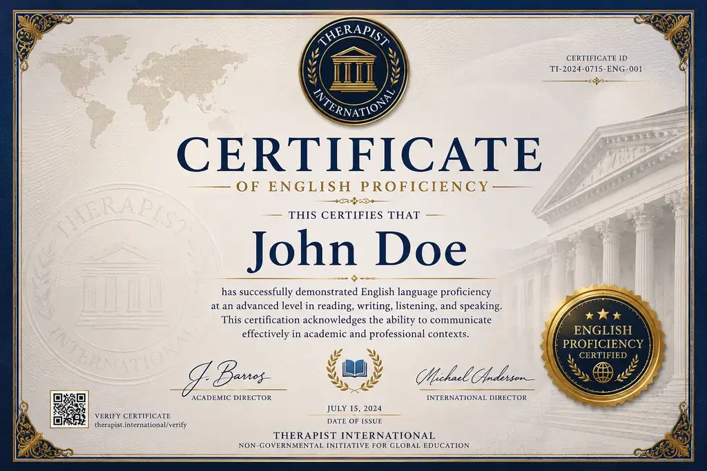 International proficiency certificate of the psychoanalysis course